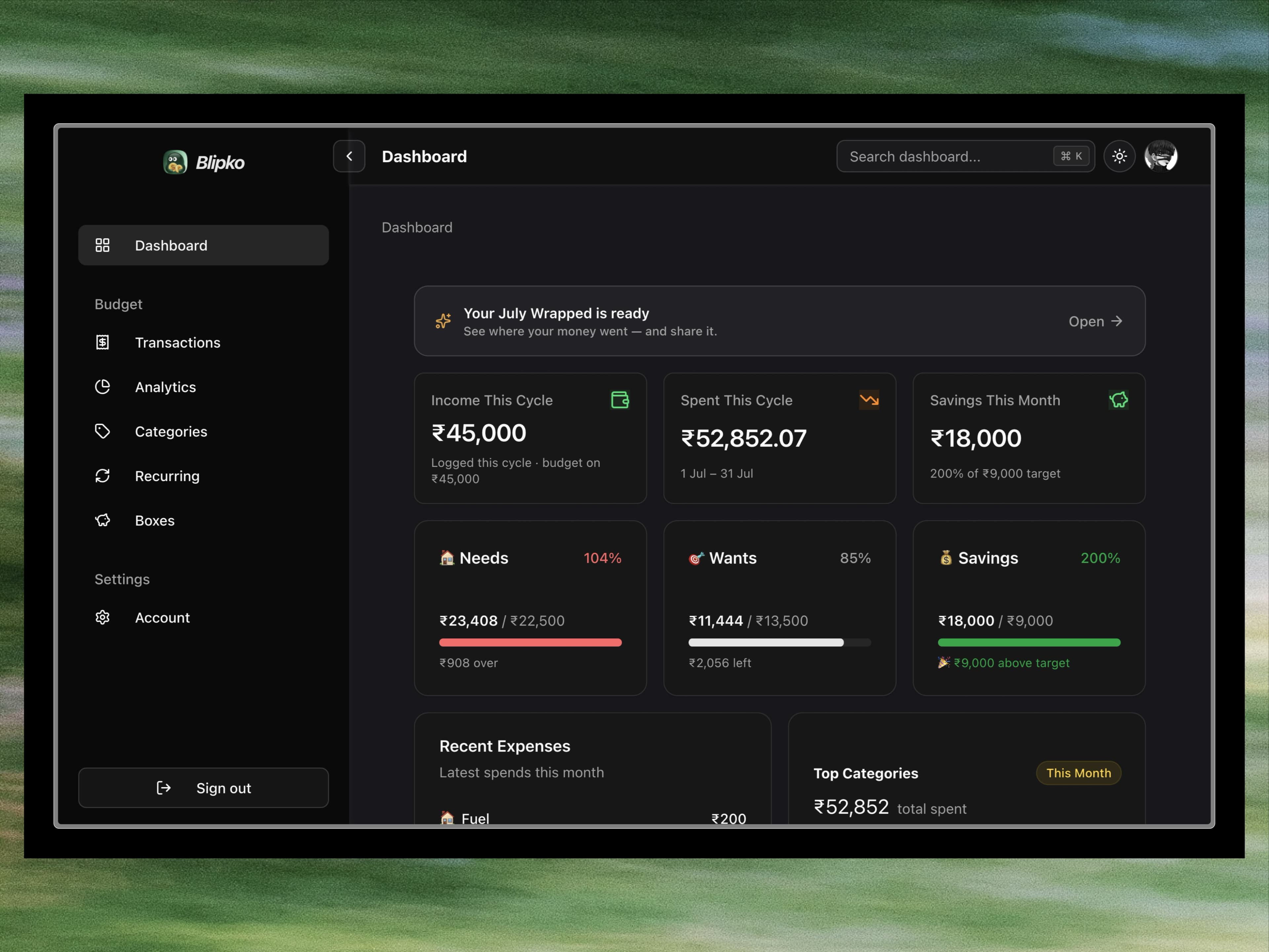 Blipko Dashboard